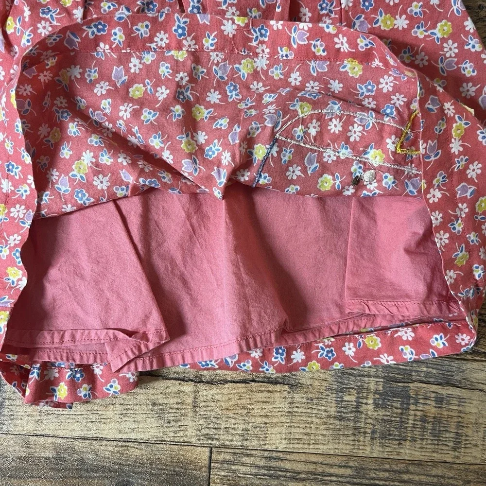 Baby Boden Floral Applique Dress Baby Girls‎ 18-24m Lined Cotton Whale Beach